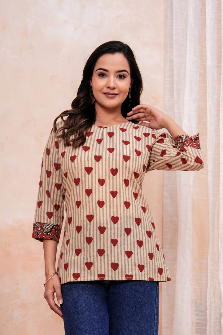 Exclusive Hand Block Printed Pure Cotton Short Kurti