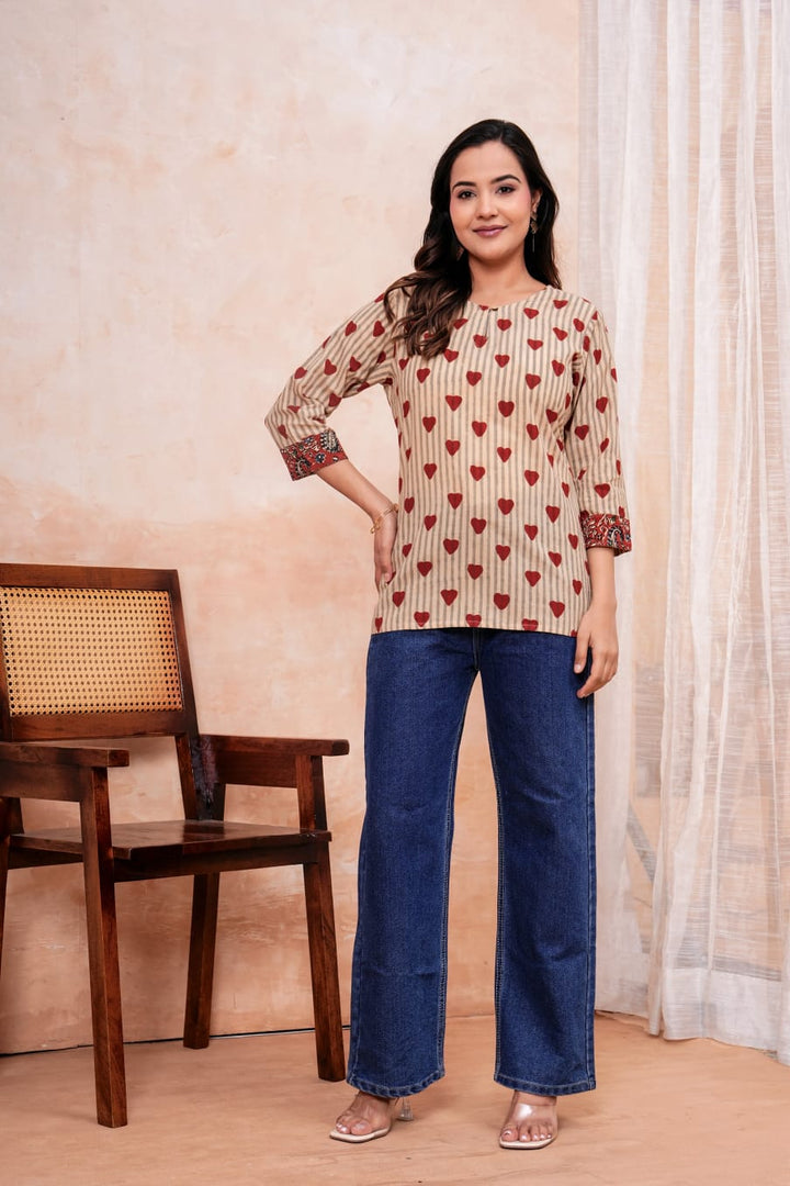 Exclusive Hand Block Printed Pure Cotton Short Kurti