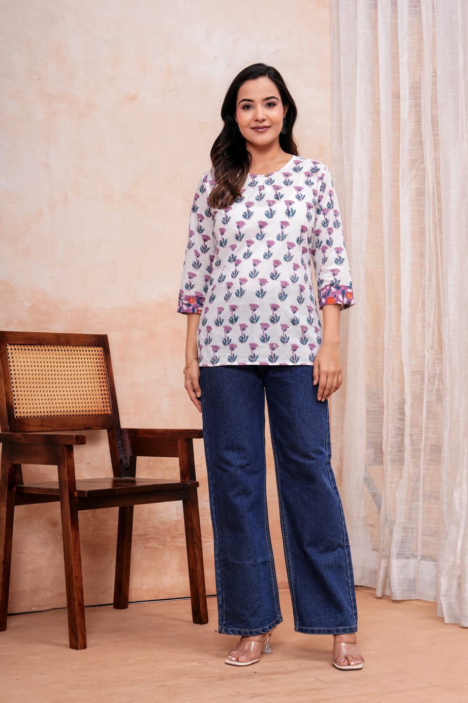 Handcrafted Hand Block Printed Pure Cotton Short Kurti