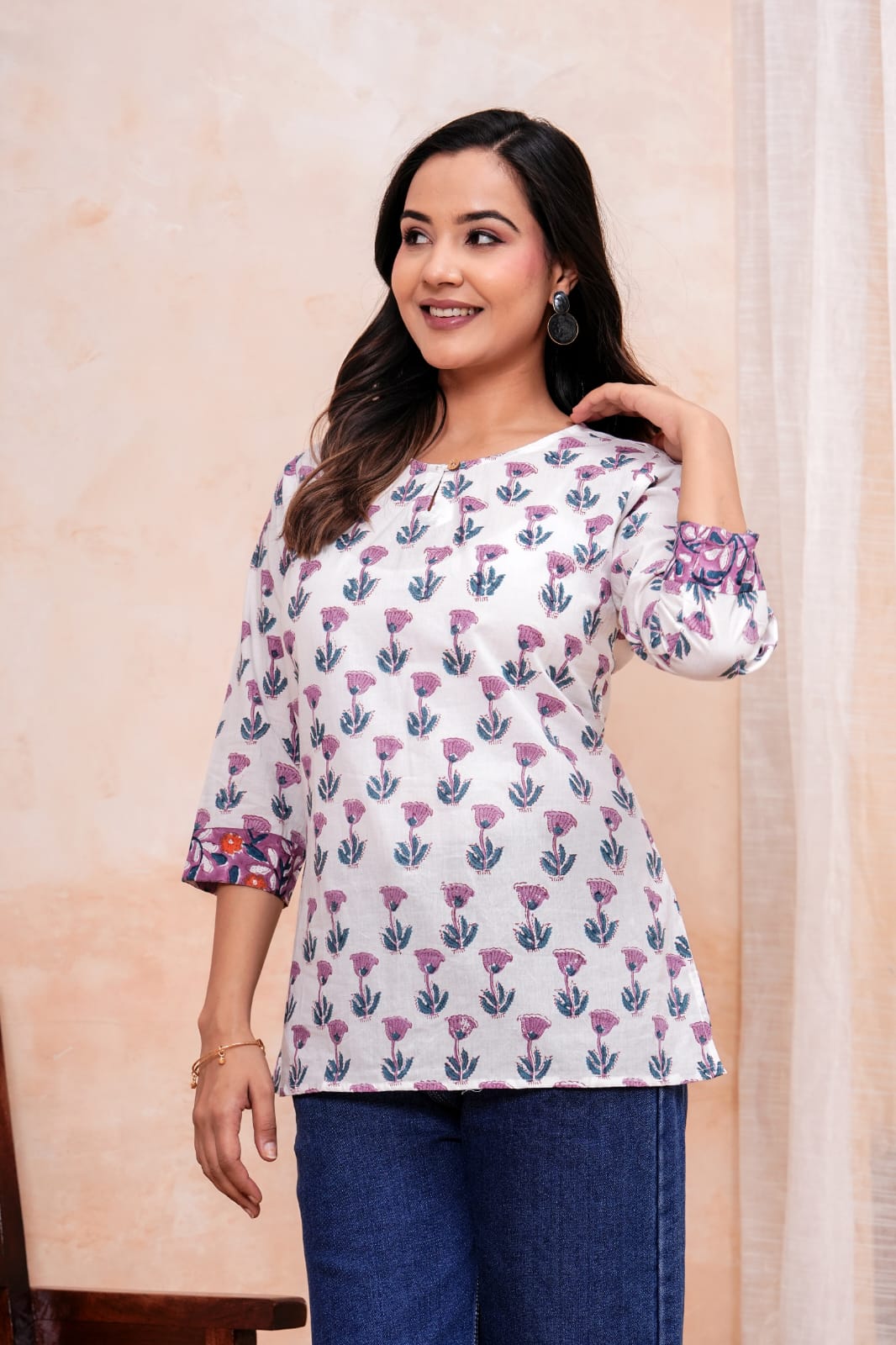 Handcrafted Hand Block Printed Pure Cotton Short Kurti