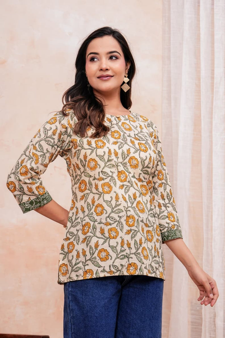 Premium Hand Block Printed Pure Cotton Short Kurti