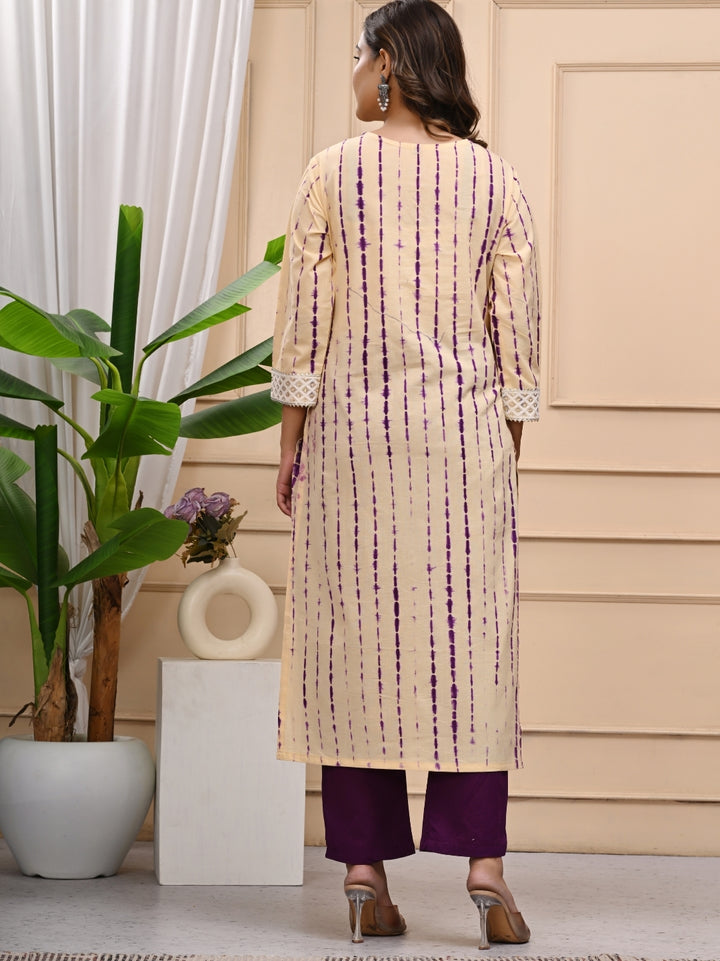 Shibori Tie and Dye Printed Cotton Stitched Suit