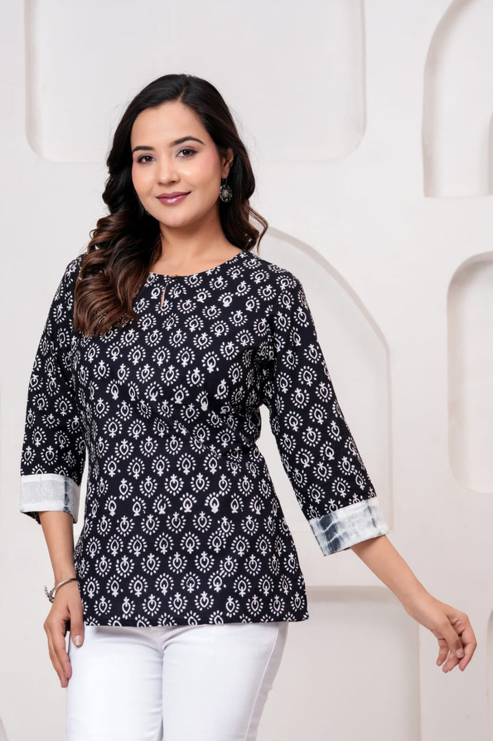 Timeless Hand Block Printed Pure Cotton Shirt Kurti