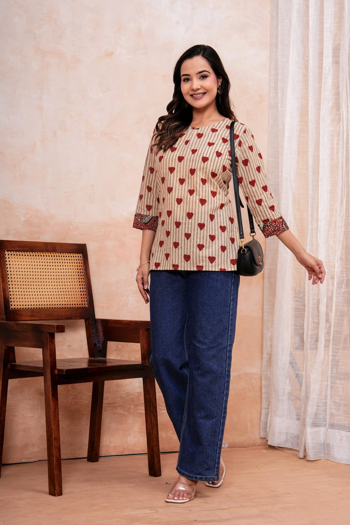 Exclusive Hand Block Printed Pure Cotton Short Kurti