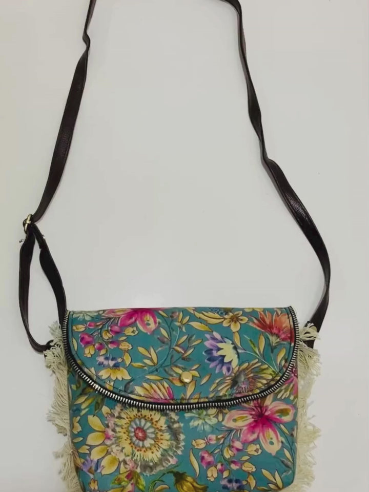 Floral Beauty Cotton Sling Bag