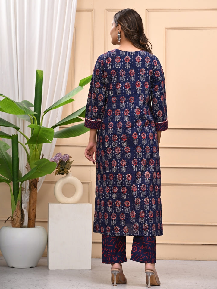 Traditional Bagru Handblock Printed Cotton Stitched Suit